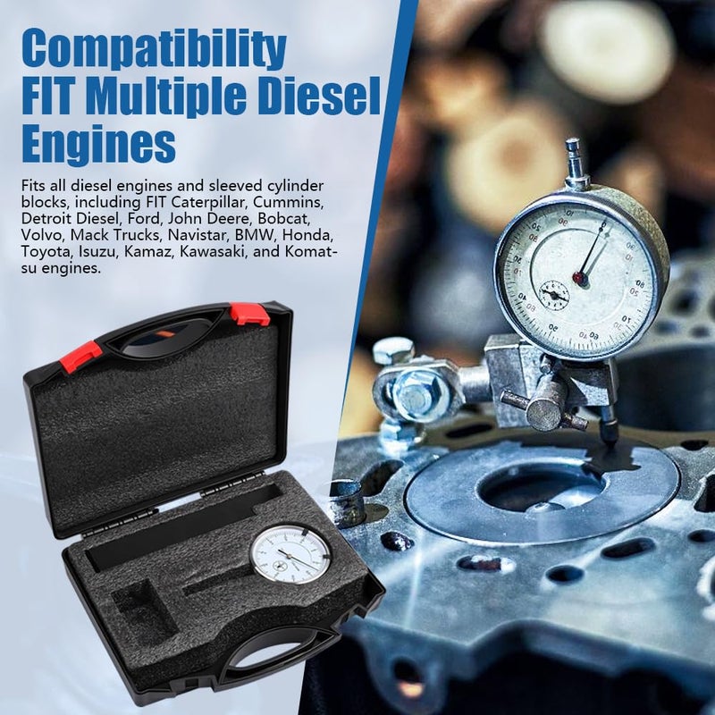LONGKEES 6434 Sleeve Height & Counter Bore Gauge Tool 0–1.00" 0.001" Graduation – FIT Diesel Engines Caterpillar Cummins Detroit Ford John Deere - Image 3